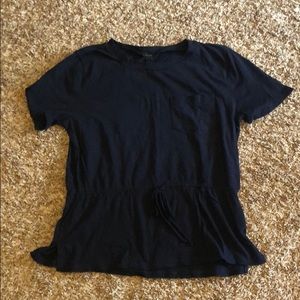 J.Crew navy peplum drawstring waist pocket tee